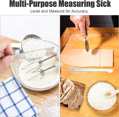 11 PCS Stainless Steel Measuring Cups Spoons Set, 5 Nesting Cups and 5 Stackable Spoons with 1 Leveler Measuring Tools Set for Dry Liquid Ingredients Cooking Baking5