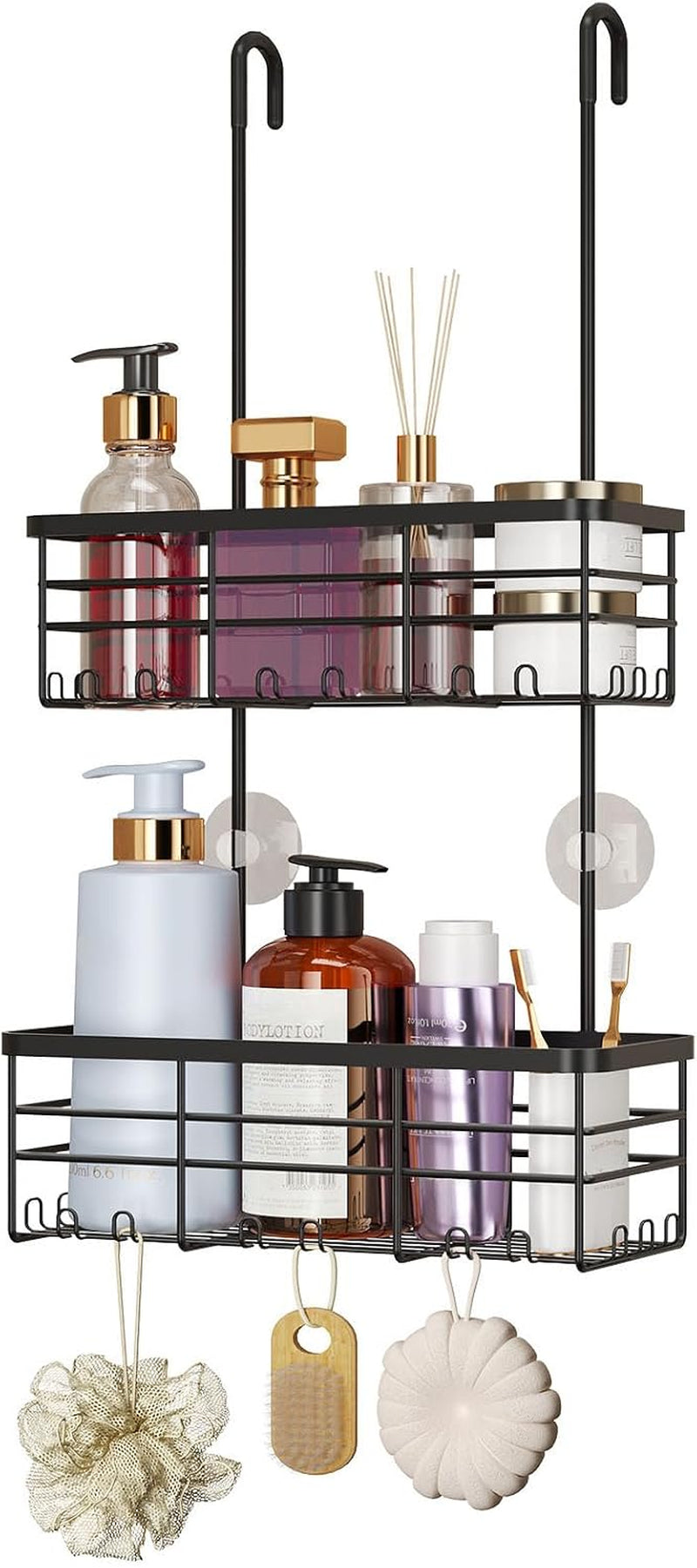 hanging-shower-caddy-organizer-no-drilling-shower-organizer-with-hooks-rustproof-waterproof-304-stainless-steel-bathroom-shelves-black