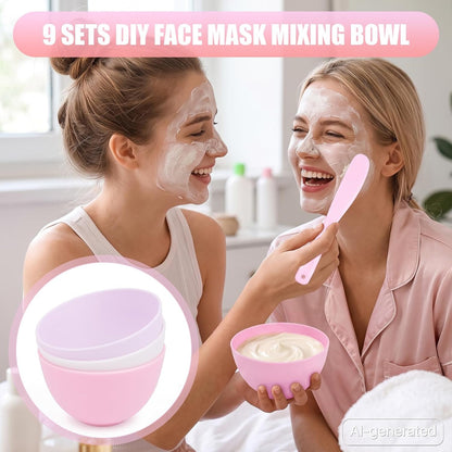 9 Set Silicone Facial Mask Mixing Bowls with Spatula for Women2