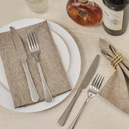 Flaxen 17X17 Polyester Linen Farmhouse Cloth Napkins Set of 84