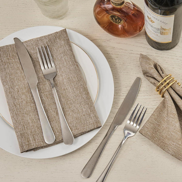 Flaxen 17X17 Polyester Linen Farmhouse Cloth Napkins Set of 84