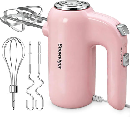 Hand Mixer, 5-Speed Electric Whisk with Turbo Boost Includes 6 Stainless Steel Attachments - Great Stand Mixer Alternative for Baking Cakes, Bread & More1