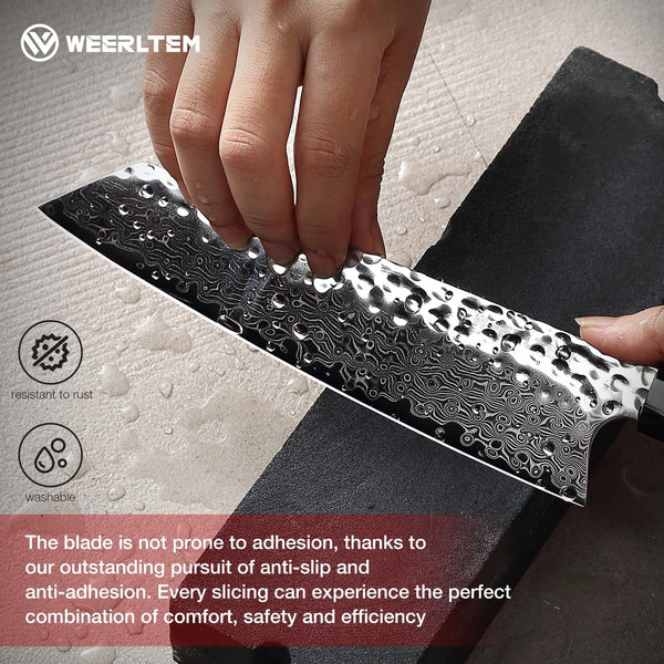 Kiritsuke Chef Knife 8 Inch, Hand-Forged 67-Layer VG10 High Carbon Steel Japanese Damascus Chef Knife, Ultra Sharp Hammered Damascus Chef Knife with Octagonal Ebony Handle & Gift Box6