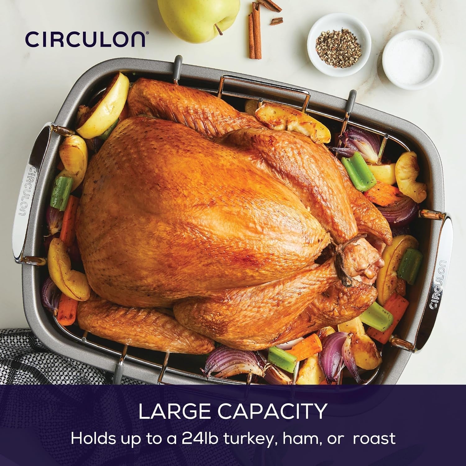 total-bakeware-nonstick-roaster-roasting-pan-with-rack-17-inch-x-13-inch-gray