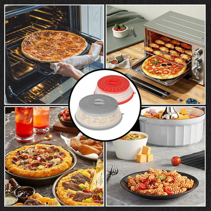 2 Pack Collapsible Microwave Splatter Cover, Red & Grey | Vented Microwave Splatter Guard, Food Cover with Hook Hole, Vegetable Fruit Colander Multi-Function Kitchen Gadget7