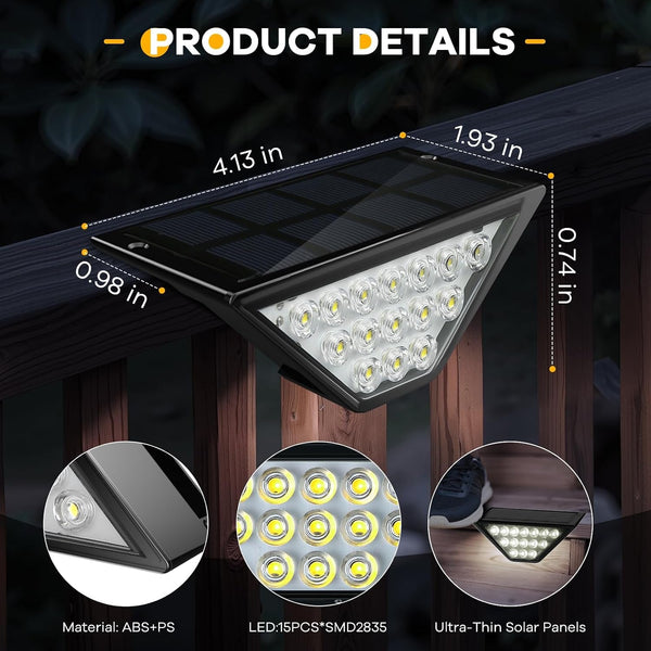 Solar Step Lights for Outside, Solar Stair Lights Outdoor Waterproof, Deck Step Lights for Fence, Patio, Yard, Porch, Front Door, Sidewalk, Garden, Patio Decor (8, Cool White)5