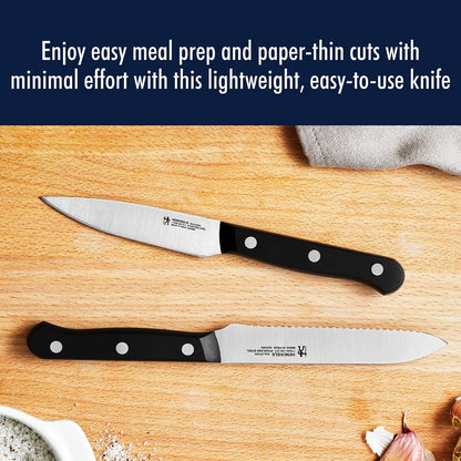 Henckels Solution 3-Pc Starter Knife Set, Razor-Sharp, German Engineered | Informed by 100+ Years of Mastery. Dishwasher Safe, Ergonomic Handles, Durable Single Piece Stamped Blade Construction.4