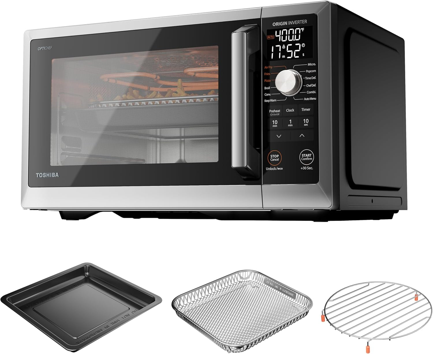 optichef-pro-air-fryer-combo-countertop-microwave-oven-1-0-cu-ft-origin-inverter-chefdefrost-27-auto-menus-10-power-levels-for-home-kitchen-1000w-black-stainless-steel