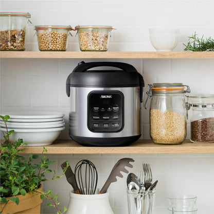 Digital Rice Cooker, 4-Cup (Uncooked) / 8-Cup (Cooked), 2 Qt, Steamer, Multicooker, Slow Cooker, Oatmeal Cooker, Auto Keep Warm, Stainless Steel Exterior7