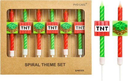 Pixel Miner Birthday Candles for Miner Crafting, Birthday Party Decorations, Pixel Game Party Supplies, Themed Mine Pixel1