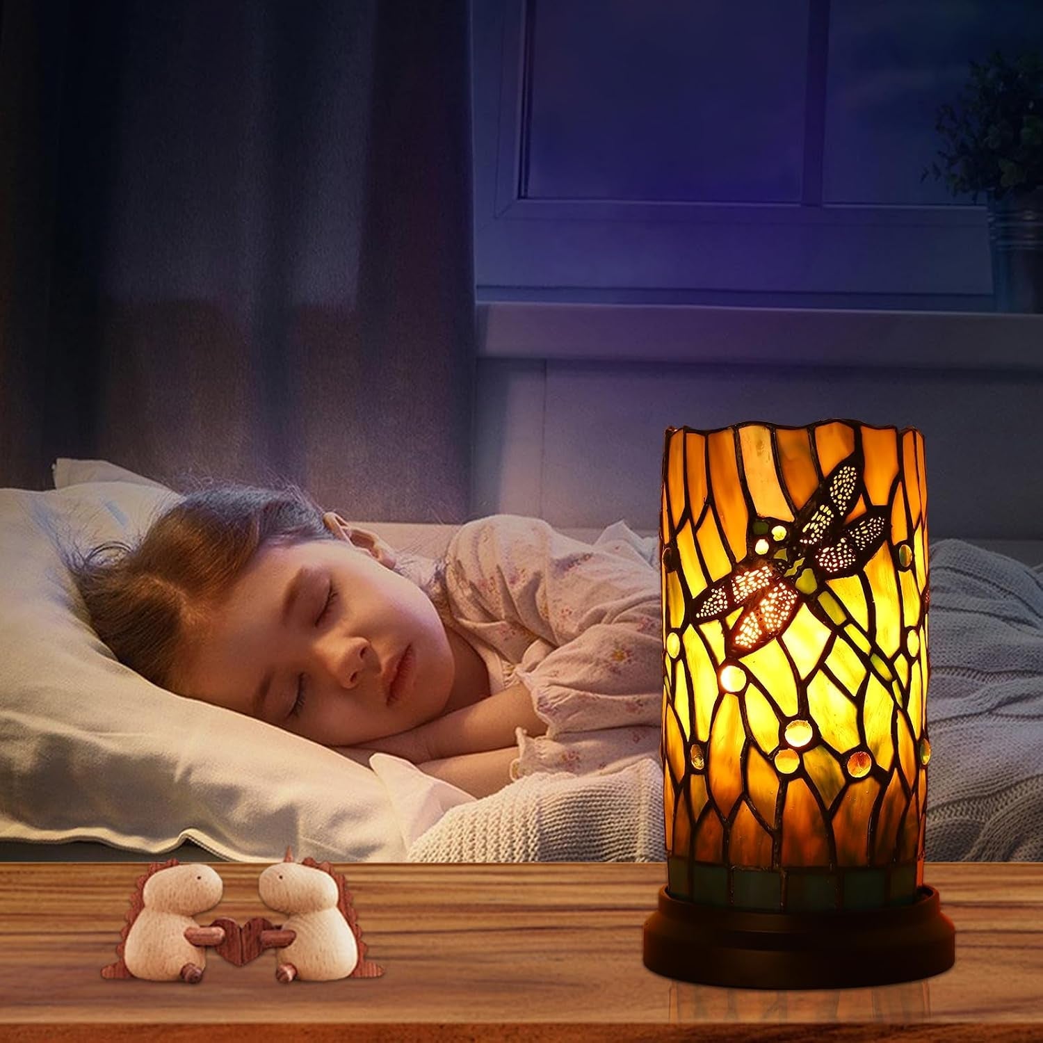 tiffany-style-table-lamp-for-bedroom-baroque-stained-glass-nightstand-bedside-night-lamp-party-light-hand-made-art-home-deco-christmas-gifts-w-2-led-bulbs-3-color-temperatures-flame-bulb