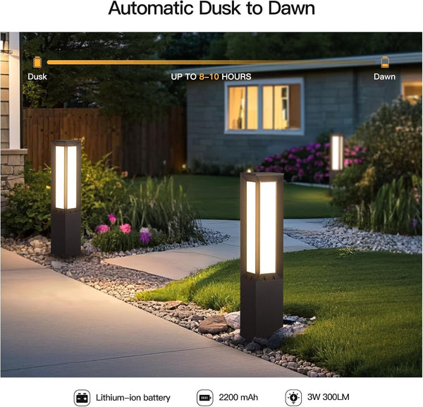 31.5" Solar Pathway Lights Outdoor, Dusk to Dawn Landscape Path Lights4