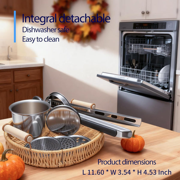 Heavy Duty Potato Ricer, 3 Interchangeable Discs, Stainless Steel5