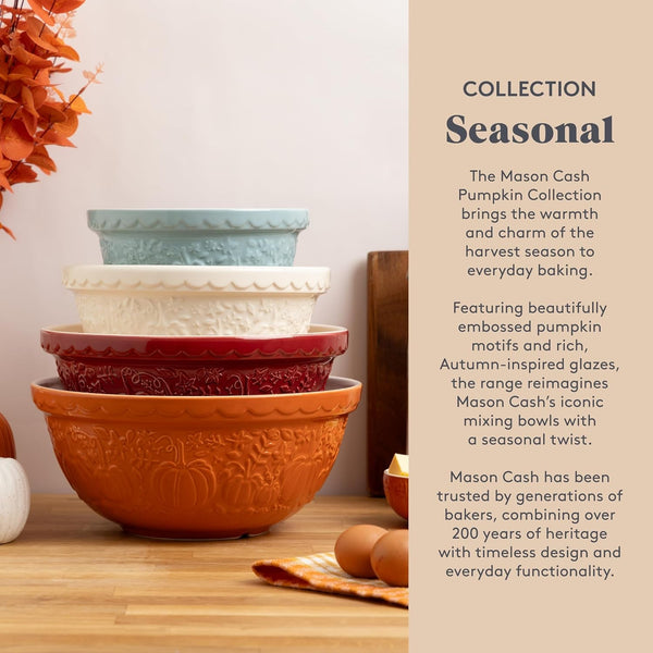 in the Pumpkin Patch S12 Mixing Bowl Stoneware, 4.25 Qt, Embossed Pumpkin Design (Persimmon)9