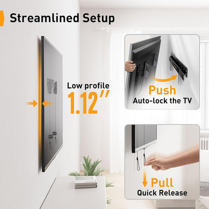 No Drill TV Wall Mount for Most 24-65 Inch Tvs up to 100 Lbs | Studless TV Mount, Drywall TV Bracket with Max VESA 400X400Mm, No Stud, Easy Install, Low Profile6