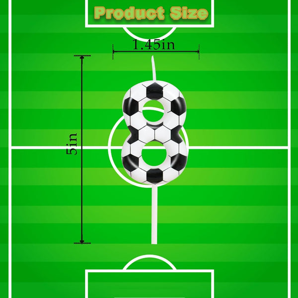Soccer Theme Number 8 Candle, Soccer Birthday Party Decorations2