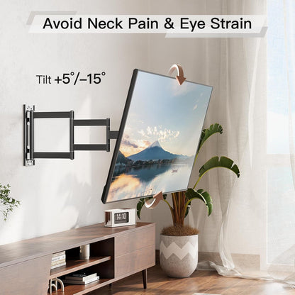 Long Arm TV Wall Mount for 26-65" Tvs, Max VESA 400X400, 77 Lbs Load | 37.4In Long Extension, Full Motion Swivel & Tilt, Durable Wall Bracket for Household Flat Screen Tvs4