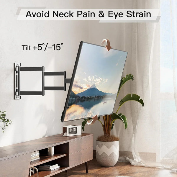 Long Arm TV Wall Mount for 26-65" Tvs, Max VESA 400X400, 77 Lbs Load | 37.4In Long Extension, Full Motion Swivel & Tilt, Durable Wall Bracket for Household Flat Screen Tvs4