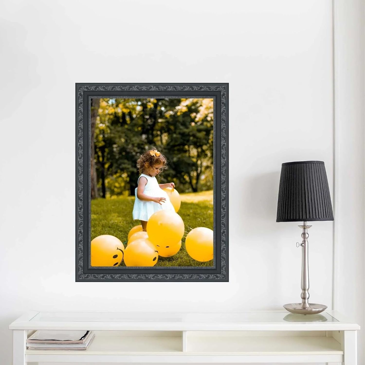 11x16-black-beaded-wood-picture-frame-real-glass