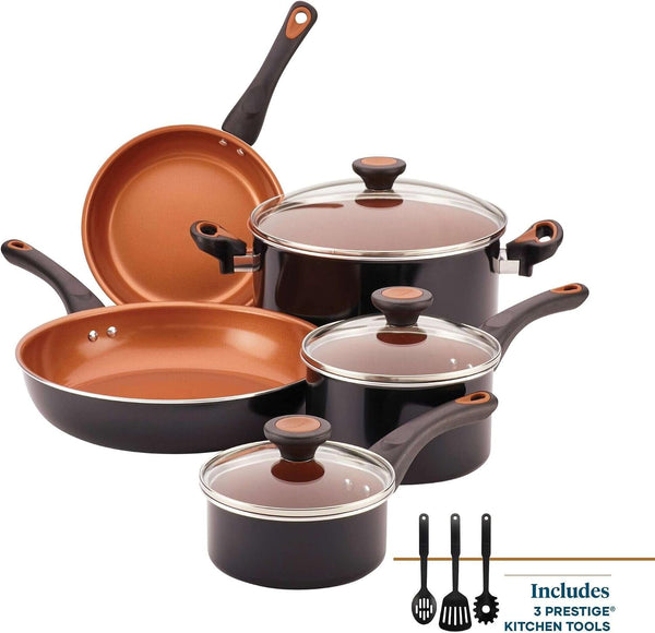 10365 Glide Dishwasher Safe Nonstick Cookware Set / Pots and Pans Set - 11 Piece, Black2