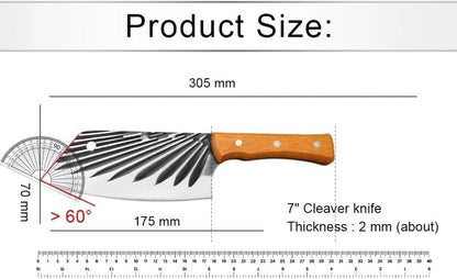 Meat Cleaver, 7 Inch Stainless Steel Sharp Chef Knife Professional Kitchen Knives Cooking Knife Handmade Wood Handle2