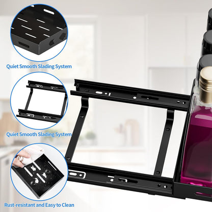 Pull Out Spice Rack for Cabinet, 12.6" Wx10.5 Dx2.8 H8