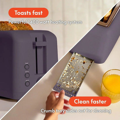 Fits-Anywhere™ Slim Toaster, 4 Slice Extra Long & Wide Slot, Plum5