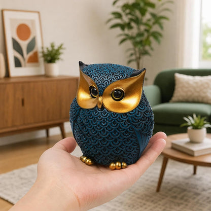 Owl Figurines Home Decor Accents Small Décor Items for Shelf Decorations for Living Room Office, Gifts for Owl Lover (Blue)5