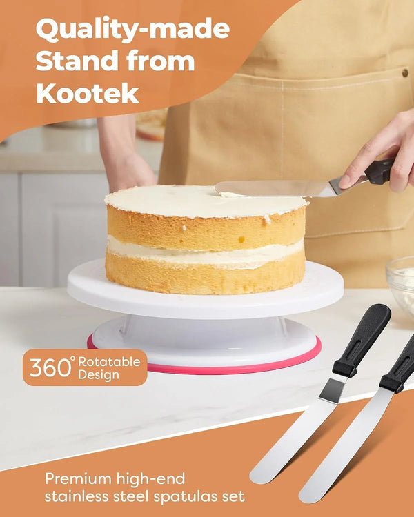 700 Cake Decorating Kit Baking Supplies Tools for Beginners & Pros | Complete Kit, Fondant Tools, Cake Stand Turntable for Decorating, Piping Bags and Tips Set, Cake Leveler, Pattern Chart4