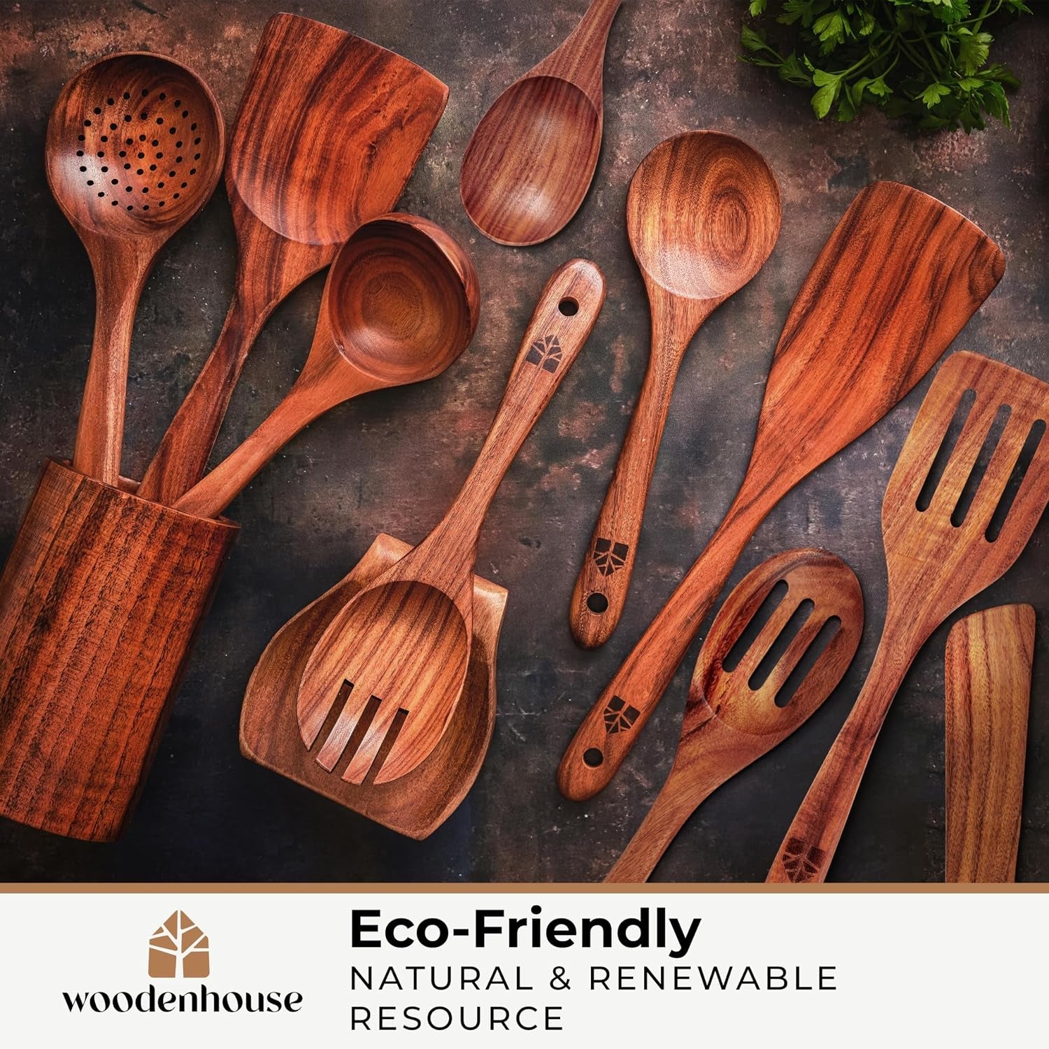 wooden-spoons-for-cooking-12-pcs-teak-utensil-set-with-holder-hooks