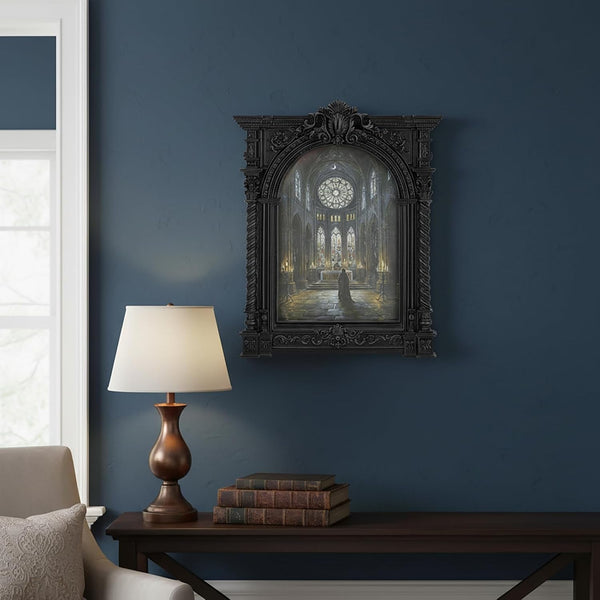 Vintage Picture Frames 5X7 - Victorian Ornate Black Frame 5X 7, 5 X7 Picture Frame Antique, Antique Arched Black Photo Frame,Small 5 X 7 Photo Frames Wall Hanging for Gothic Vintage Wall Decor (Black, 5X7)9