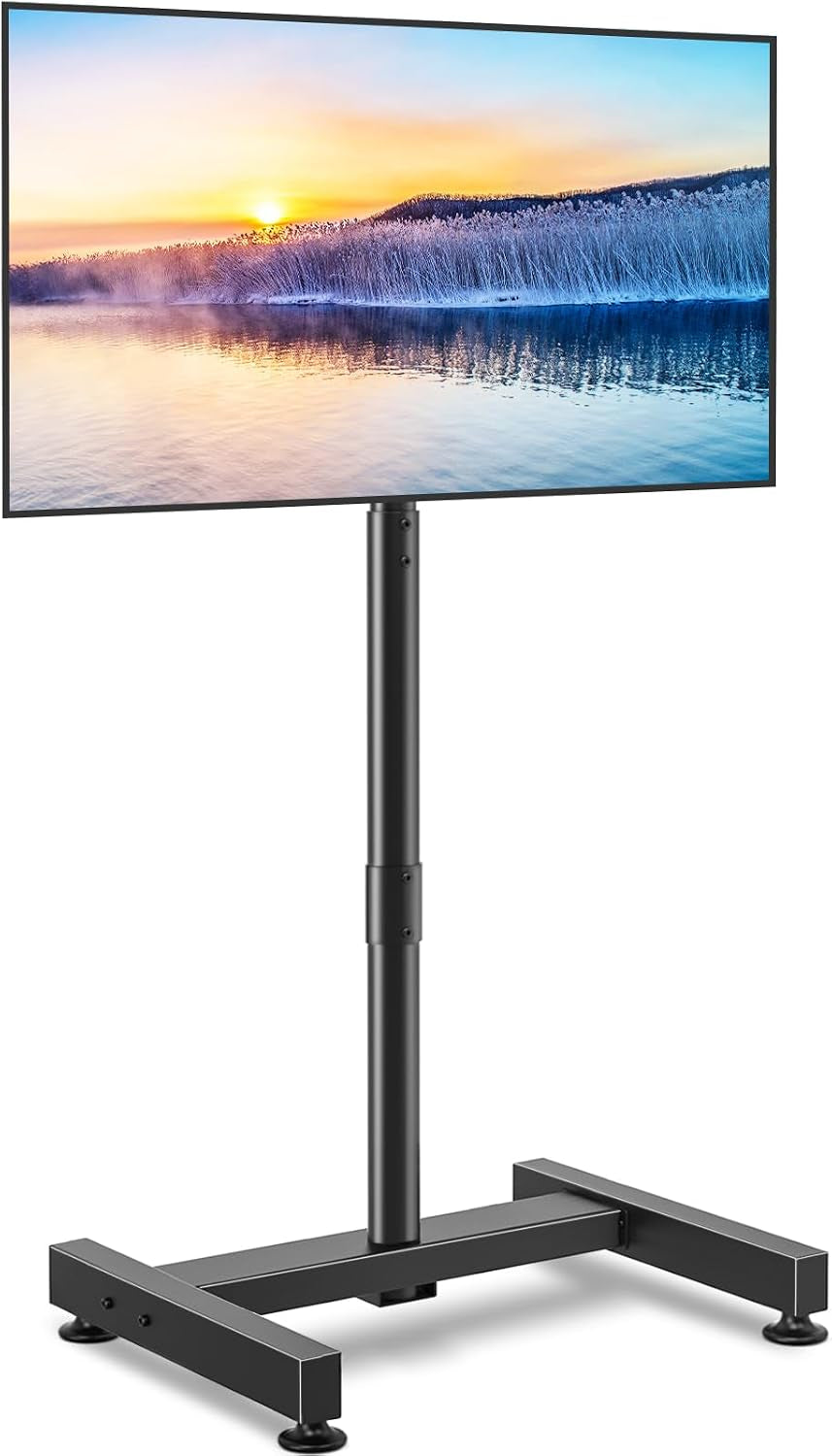 tv-floor-stand-for-13-50-inch-lcd-led-flat-curved-panel-screen-tvs-up-to-44-lbs-height-adjustable-tv-stand-mount-with-vesa-200x200-portable-tv-stand-for-bedroom-dorm-room-office-tilting-and-rotating-mount-portrait-to-landscape-height-adjustable-portable-tv-stand-for-bedroom-dorm-room-office
