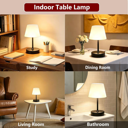 DOLADY Shower Lamp Waterproof, 4000Mah Battery Cordless Table Lamp (Black)5