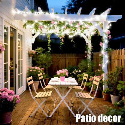Solar Fairy Lights 33Ft 100 LED Rope Lights for outside 8 Modes White Fairy Light Solar Outdoor for Patio Fence Party Garden Yard Home Holiday Tree Decoration.7