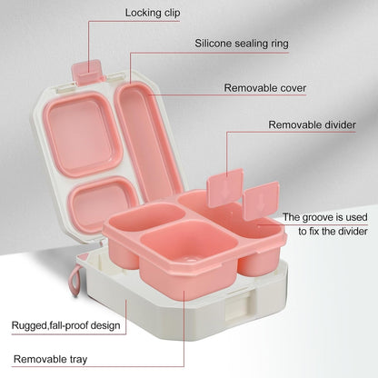 Bento Lunch Box for Kids with 12Oz Soup Thermo Leak-Proof Lunch Food Container with 5 Compartment Thermo Hot Food Jar and Insulated Lunch Bag for Kid Toddler Girls Boys to School2