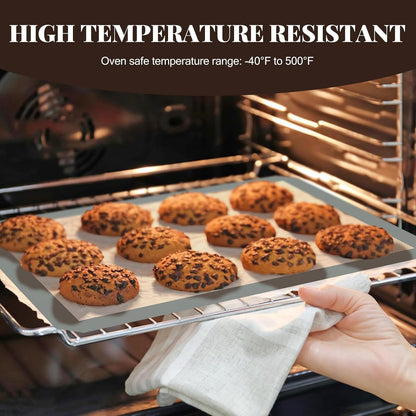 Silicone Baking Mat, Nonstick and Reusable, 3 Pack | Easy Cleanup, Half- and Quarter-Sheet Sizes for Cookies, Bread, Pastries, Roasted Vegetables, Gray5
