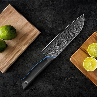 Santoku Knife 7 Inch, 67-Layer Damascus Steel Chef Knife with G10 Handle7