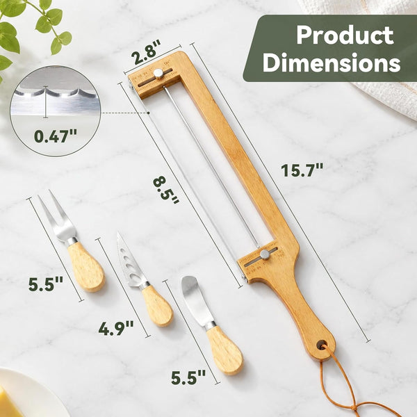Adjustable Bread Knife with 3 Cheese Knives & Butter Knives7