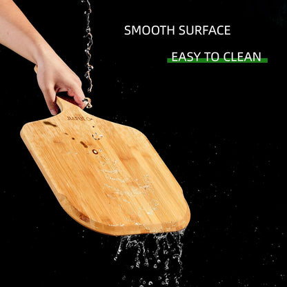 Pizza Peel 12 Inch, Bamboo Pizza Paddle Spatula | Wooden Pizza Cutting Board for Cheese Bread Fruit Vegetables, Multi-Purpose Oven Accessories for Baking Homemade5