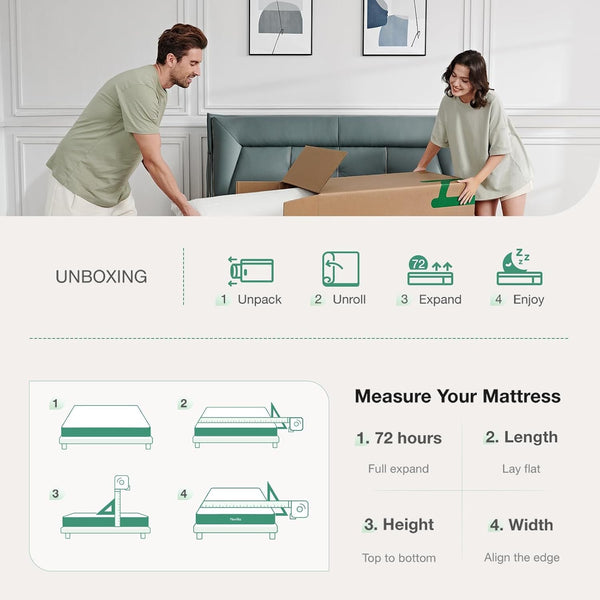 Full Size Mattress, 12 Inch Foam Mattress in a Box|Double Air Zone Block Cutting Design, Flippable Ergonomic Support for Back & Side Sleeper, Breathable Fabric Cover6