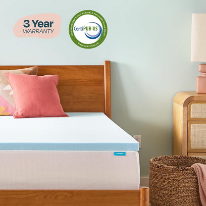 Memory Foam Mattress Topper, Twin XL Size - 2 Inch Gel Infused Memory Foam - Plush Feel - Cooling and Pressure Relieving - Certipur Certified - Dorm Room Essentials5