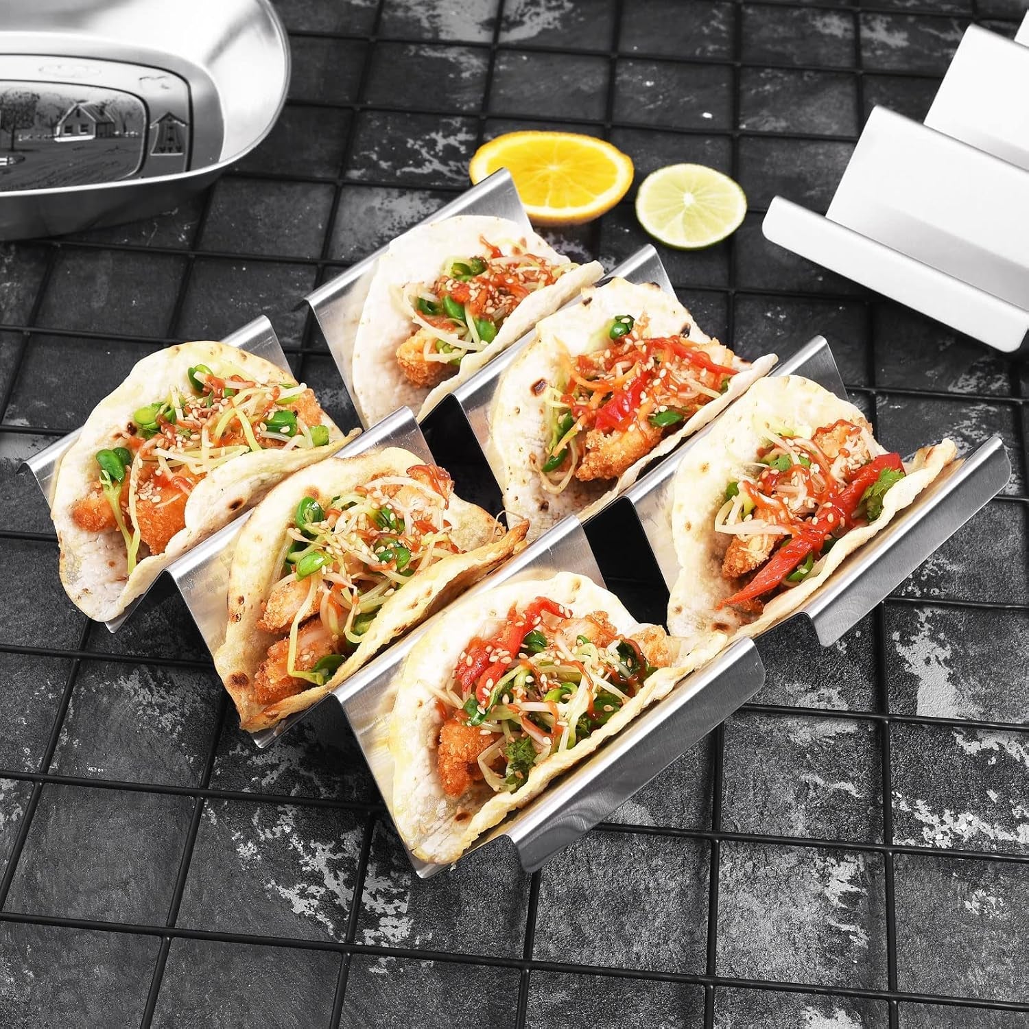 taco-holders-4-packs-stainless-steel-taco-stand-rack-tray-style-oven-safe-for-baking-dishwasher-and-grill-safe
