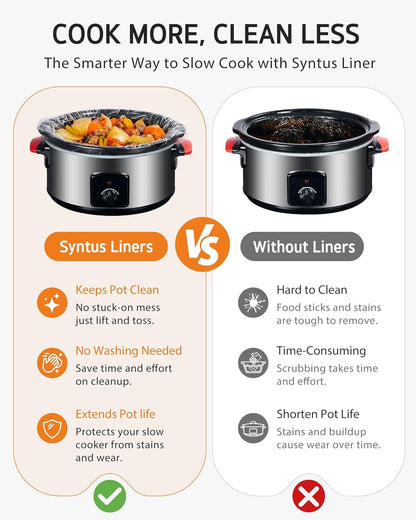 30 Pcs Slow Cooker Liner, Small Size 10.5"X17.5" Fit 1-3 Quart Pots | Bpa-Free, Thick Nylon Blend, Withstand Heat up to 400°F, Leak-Proof, Disposable Liners, for round and Oval Slow Cookers4