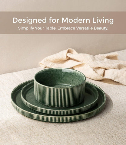 Stoneware Dinnerware Sets for 6,18-Piece Plates and Bowls Set3