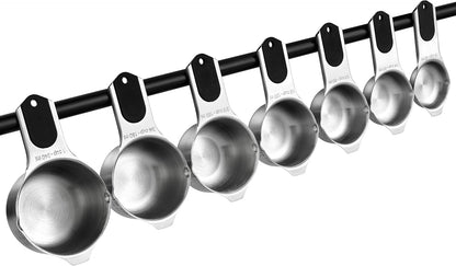 Magnetic Stainless Steel Measuring Cups Set of 7 Patented Black8