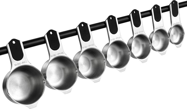 Magnetic Stainless Steel Measuring Cups Set of 7 Patented Black8