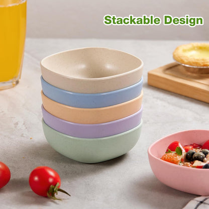 6 Pack Wheat Straw Soy Sauce Dishes, 4.5 OZ Small Dessert Bowls, Unbreakable Dipping Bowl, Pinch Bowls Set, Dipping Sauce Cups, Mini Prep Bowls, Dip Bowls for Side Dish, Ketchup, Soy, BBQ5