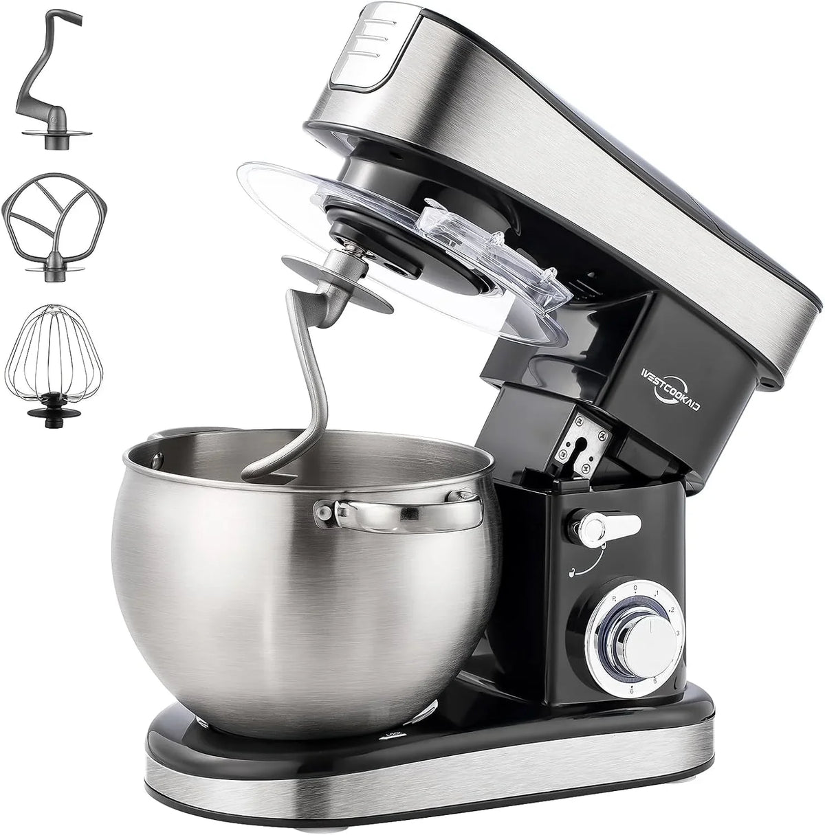 3-in-1-stand-mixer-6-3qt-6-speed-400w-pulse-black-household-food-mixer-with-pulse-dough-hook-beater-whisk-electric-kitchen-mixer-for-bread-cake-and-most-home-baking-needs