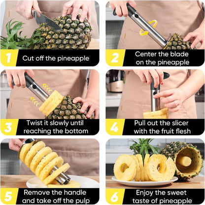 Pineapple Corer, [Upgraded, Reinforced, Thicker Blade] Newness Premium Pineapple Corer Remover, Stainless Steel Pineapple Core Remover Tool for Home & Kitchen with Sharp Blade for Diced Fruit Rings3