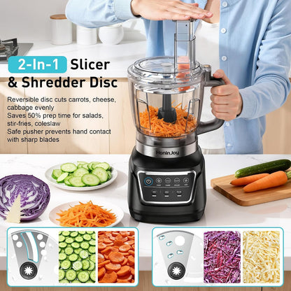 All-In-One Blender Food Processor, 10-In-1 Blenders for Kitchen | Smoothies Blender for Ice Crushing, Dough Making, Chopping, Grinding, Slicing & Shredding, Dishwasher Safe for Home Use6